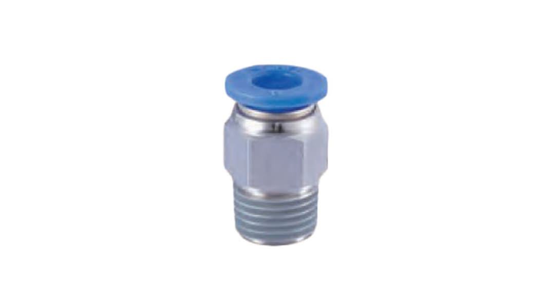 Adaptateur droit fileté RS PRO vers Enfichable, 8 mm R 3/8 Mâle