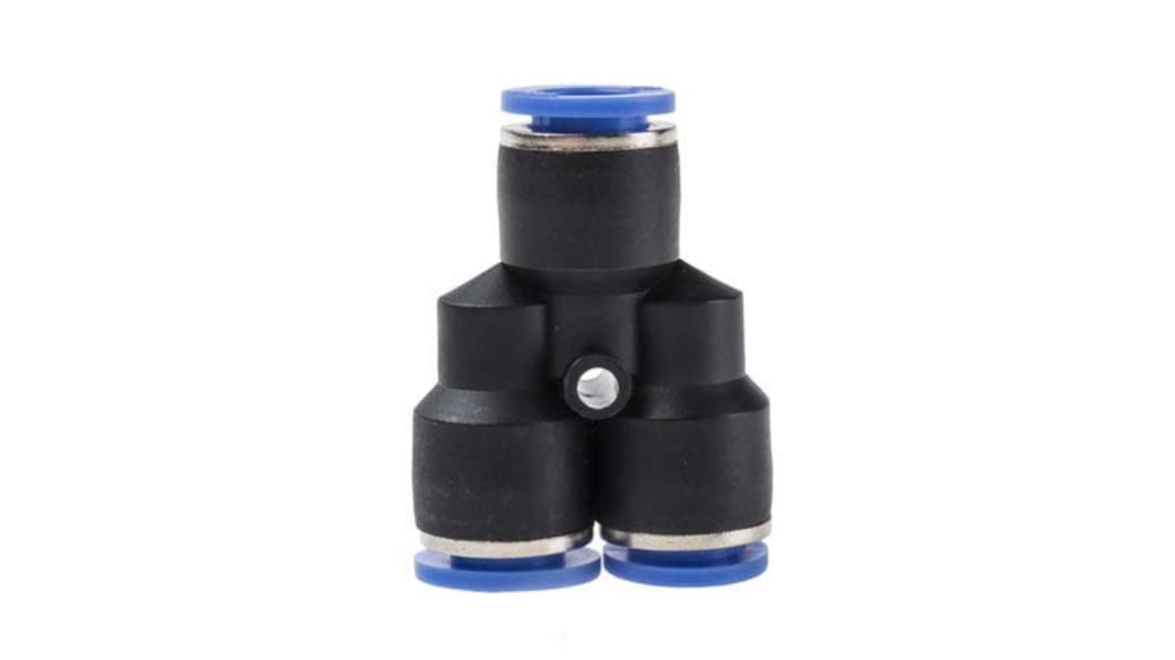 Adaptateur tuyau à tuyau en Y RS PRO vers Enfichable, 12 mm Enfichable, 12 mm