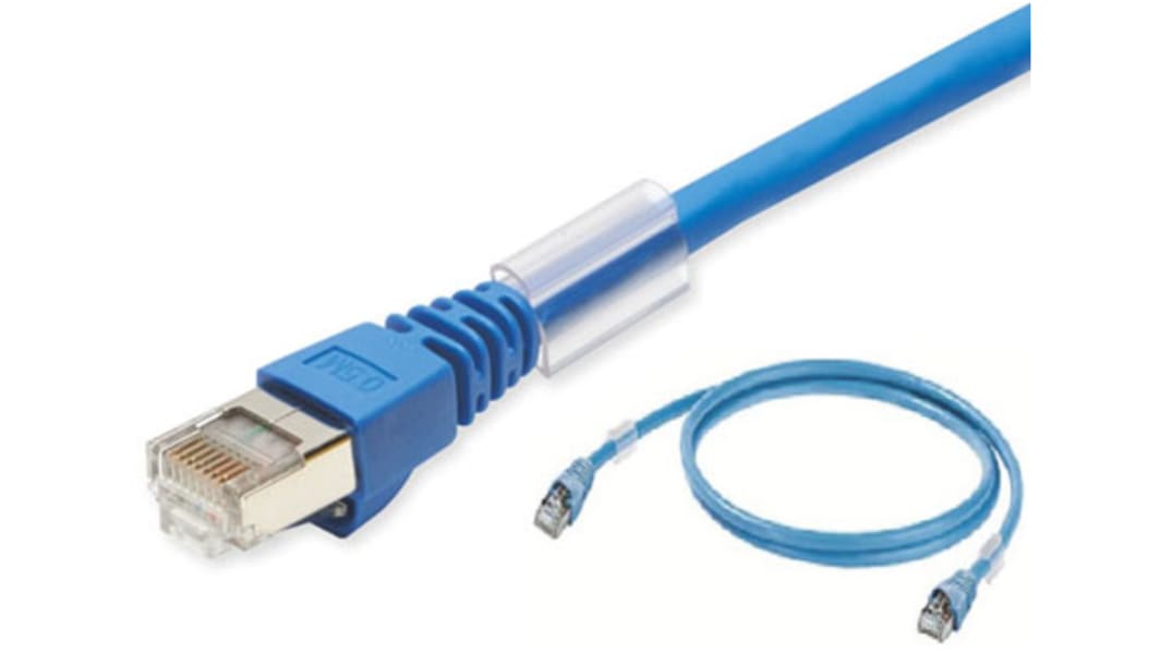 OmronXS6W, 7.5m Cat6a, Blue RJ45 to Male RJ45 Male, S/FTP Shielded, Terminated LSZH Sheath