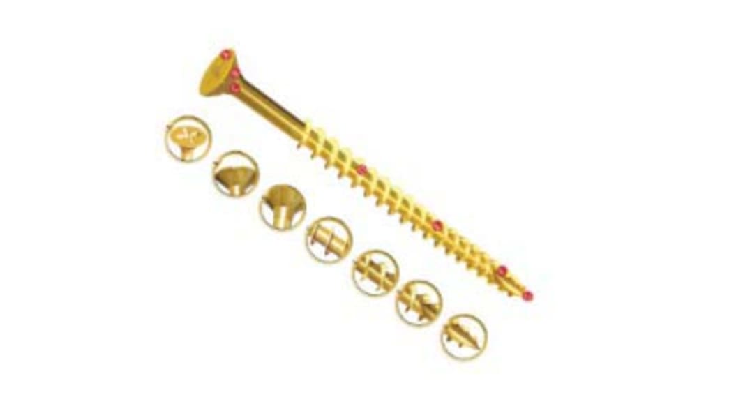 UNIFIX VORTEX Pozidriv Countersunk Steel Wood Screw, Yellow Passivated, Zinc Plated, 6mm Thread, 50mm Length