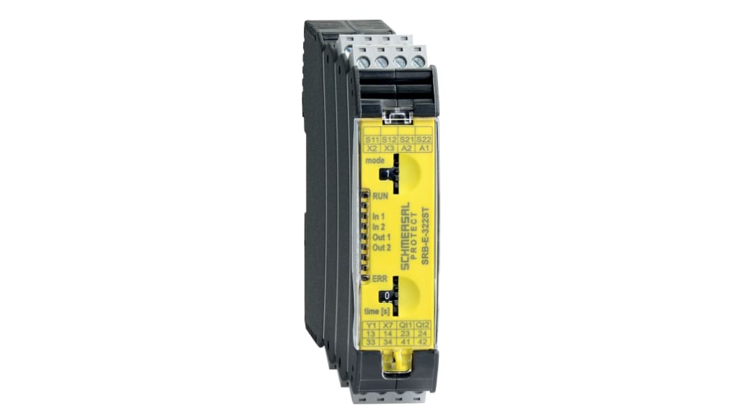 Schmersal SRB E, Multi-function SRB-E Emergency Stop Safety Relay, 24V dc, Single/Dual-Channel, 3 Safety Contacts