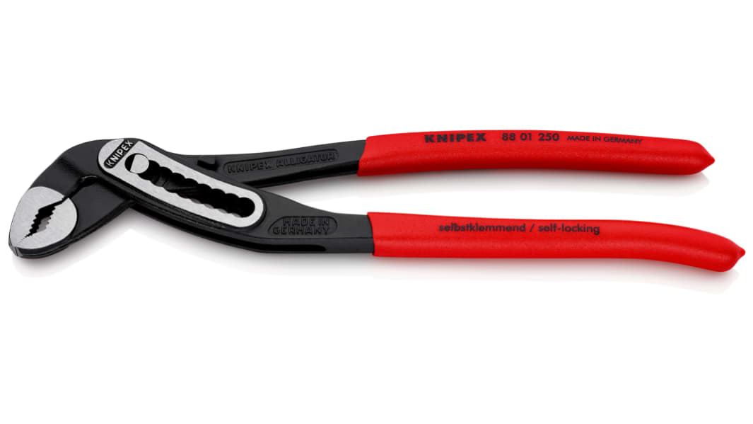 Knipex Alligator® Water Pump Pliers, 250 mm Overall, Flat, Straight Tip, 46mm Jaw