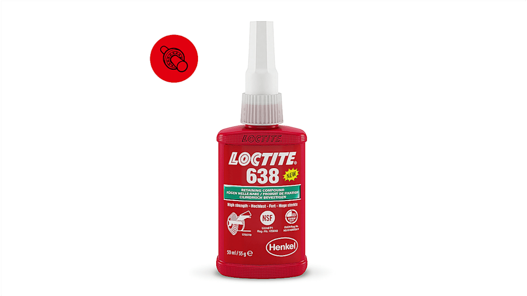 Pâte à joints Loctite 638 verte, Force Haute, Flacon avec Liquide 50 ml, -55 → +150 °C