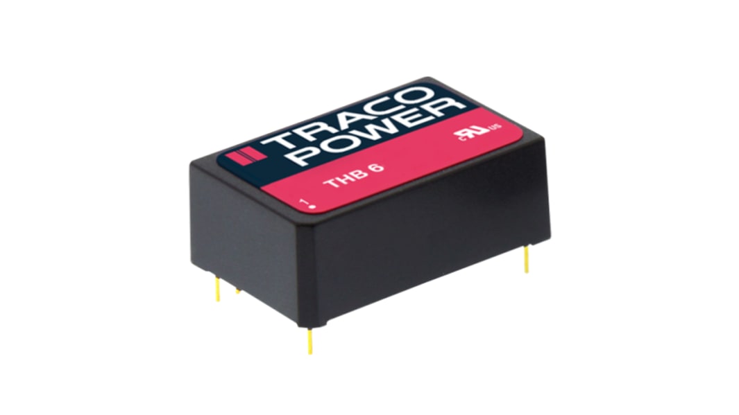 TRACOPOWER DC-DC átalakító, KI: ±12V dc, ±250mA / 6W, BE: 9 → 18 V DC