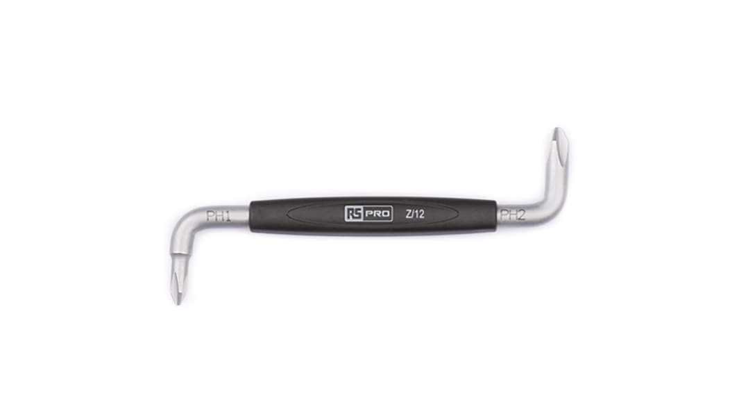RS PRO Phillips Right Angle Screwdriver, PH1, PH2 Tip, 100 mm Blade