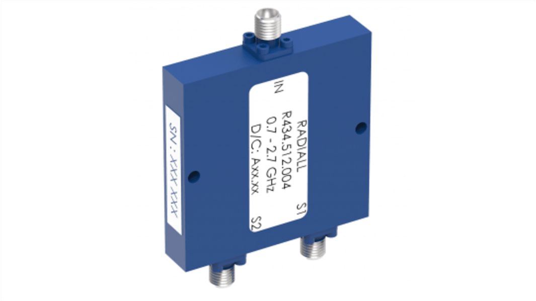 Radiall SMA RF Splitter 50Ω, Frequency 0.7 → 2.7GHz