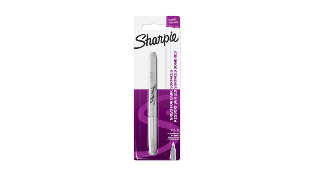 Marcador Permanente Sharpie, Plateado, punta Fina, Formato Bala