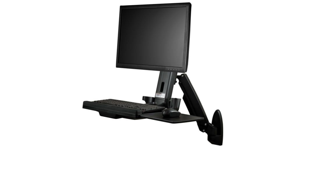 StarTech.com Wall Mounted Sit-Stand Desk, Max 24in Monitor, 1 Supported Display(s) With Extension Arm