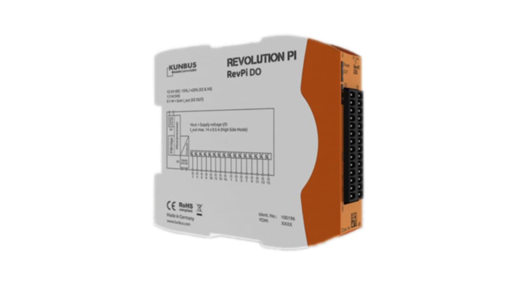 Revolution PI RevPI DO 16O Series PLC I/O Module for Use with Revolution Pi Connect, Revolution Pi Core, Digital, PWM,