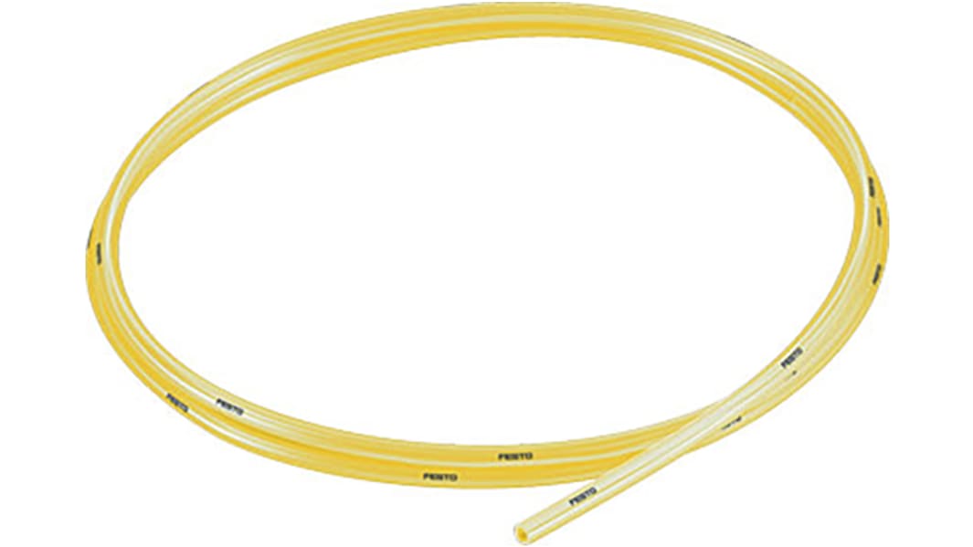 Festo PUN-H-T Druckluftrohr Polyurethan Gelb, Innen-Ø 2.6mm / Außen 4mm x 50m bis 10 bar