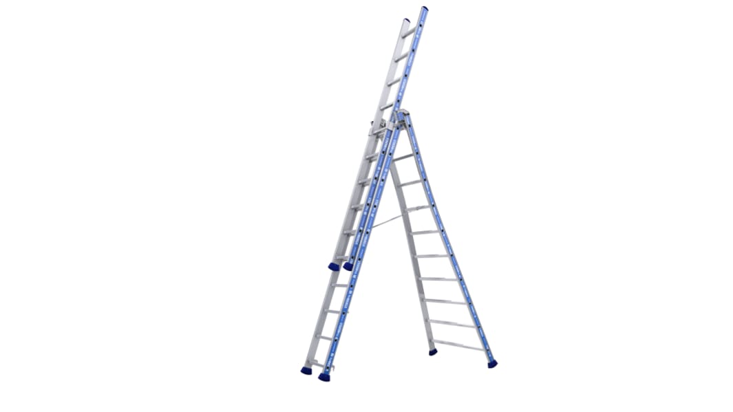 Echelle TUBESCA Platinium en Aluminium 3 plans, 30 marches , hauteur déployée 6.85m
