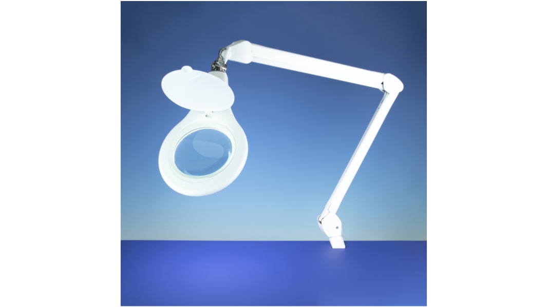 RS PRO LED Magnifying Lamp with Table Clamp, 3dioptre, 125mm Lens