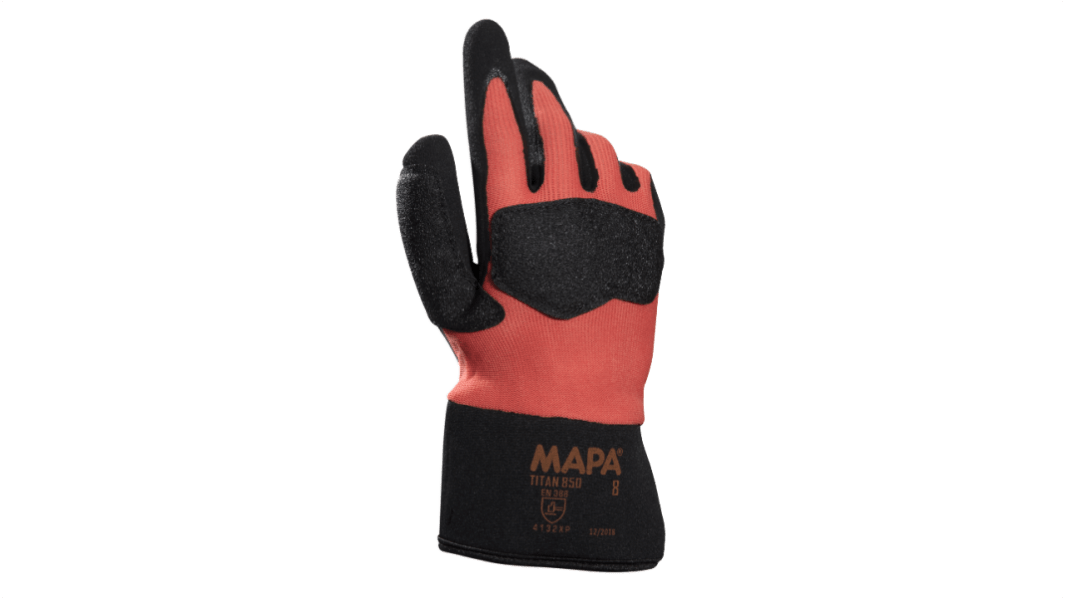Mapa TITAN 850 Red Nitrile Cut Resistant Work Gloves, Size 9, Nitrile Coating
