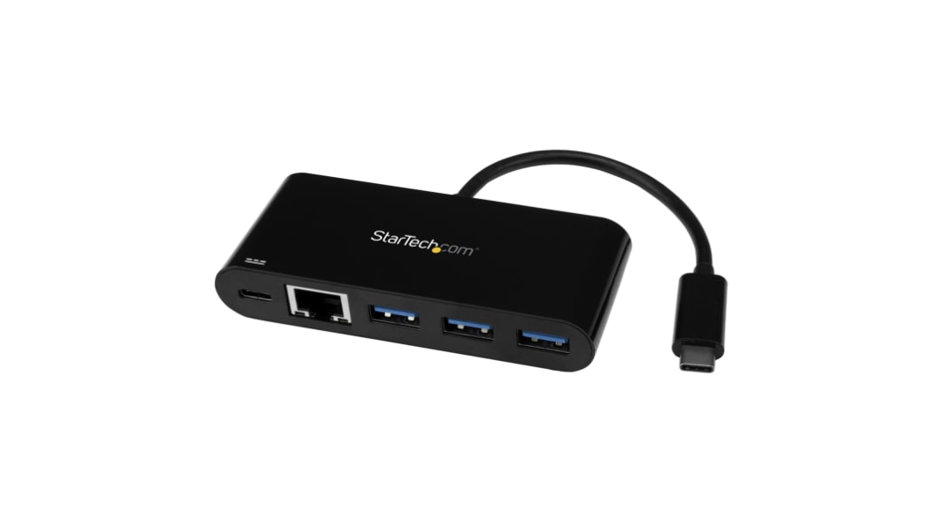 StarTech.com 3 Port USB Ethernet Adapter USB 3.0 USB C to RJ45 10/100/1000Mbit/s Network Speed