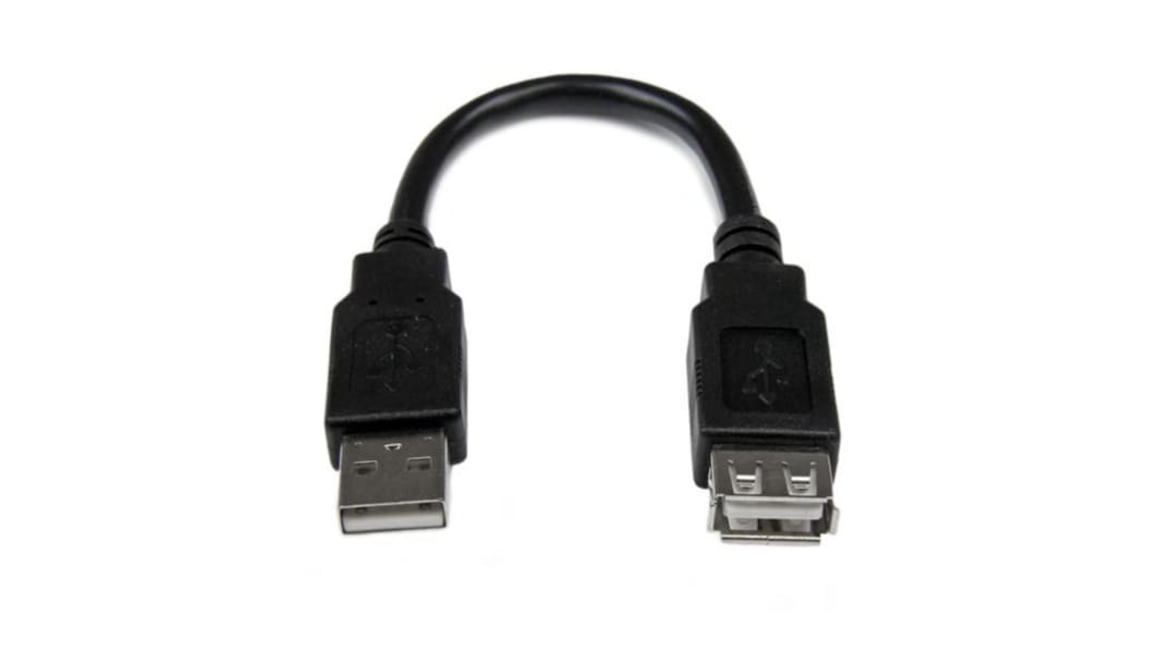 Câble USB Startech USB A vers USB A, 150mm, Noir