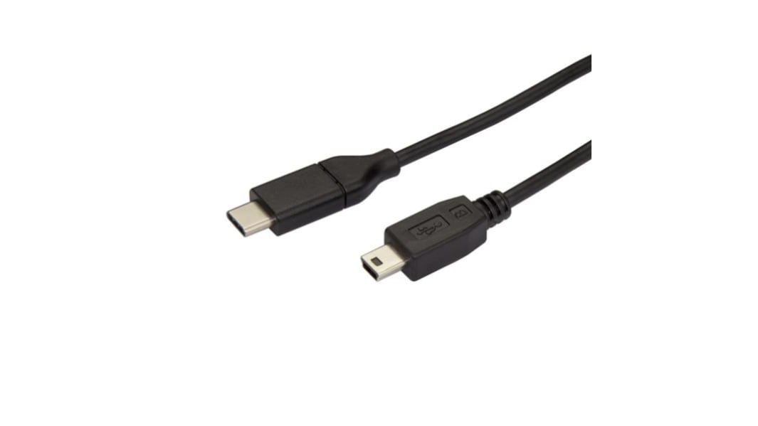 Cable USB 2.0 StarTech.com, con A. USB C Macho, con B. Mini USB B Macho, long. 2m, color Negro