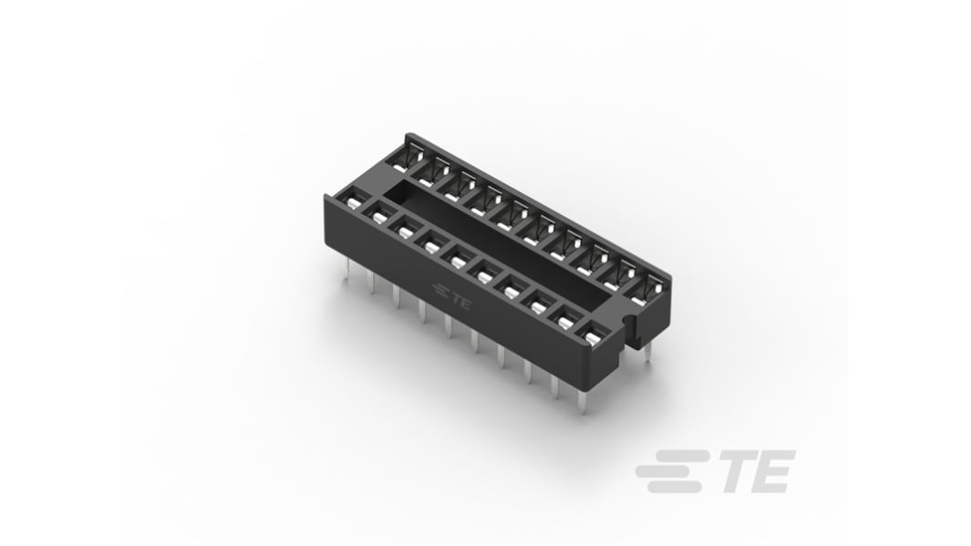 TE Connectivity 20 ピン DILソケット, 2.54mm ピッチ, スルーホール実装, リン青銅