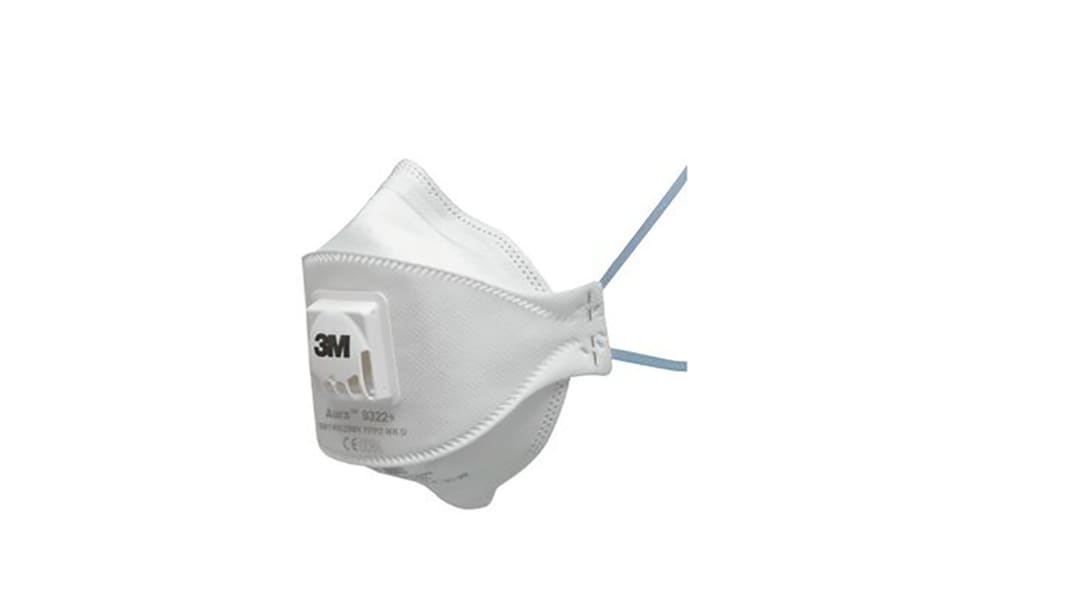 Mascarilla desechable FFP2 3M Aura 9322+, serie Aura™ 9300+, sin válvula