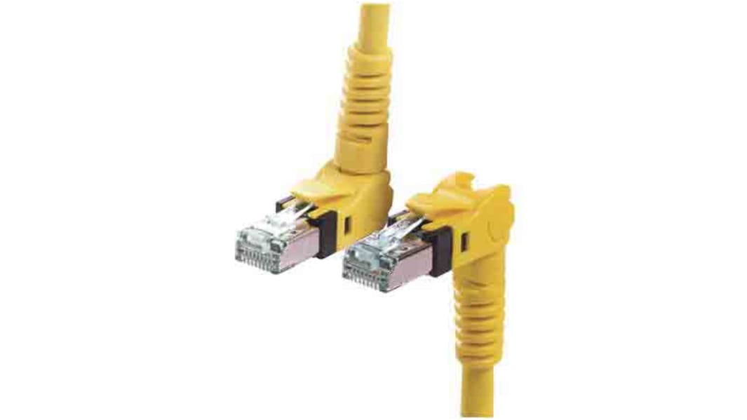 Cavo Ethernet Cat6a (S/FTP) HARTING, guaina in PUR col. Giallo, L. 10m, Con terminazione