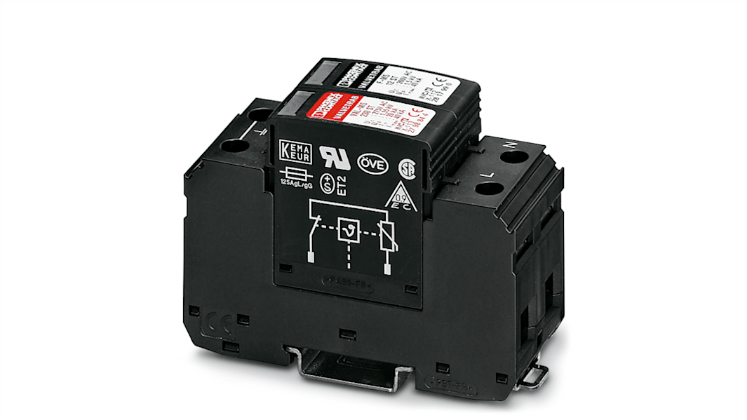 Phoenix Contact, VAL-MS 230/1+1 Surge Suppressor Unit 275 V ac Maximum Voltage Rating 40kA Maximum Surge Current Surge