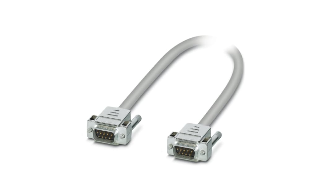 Phoenix Contact Male 9 Pin D-sub to Male 9 Pin D-sub Serial Cable, 2m