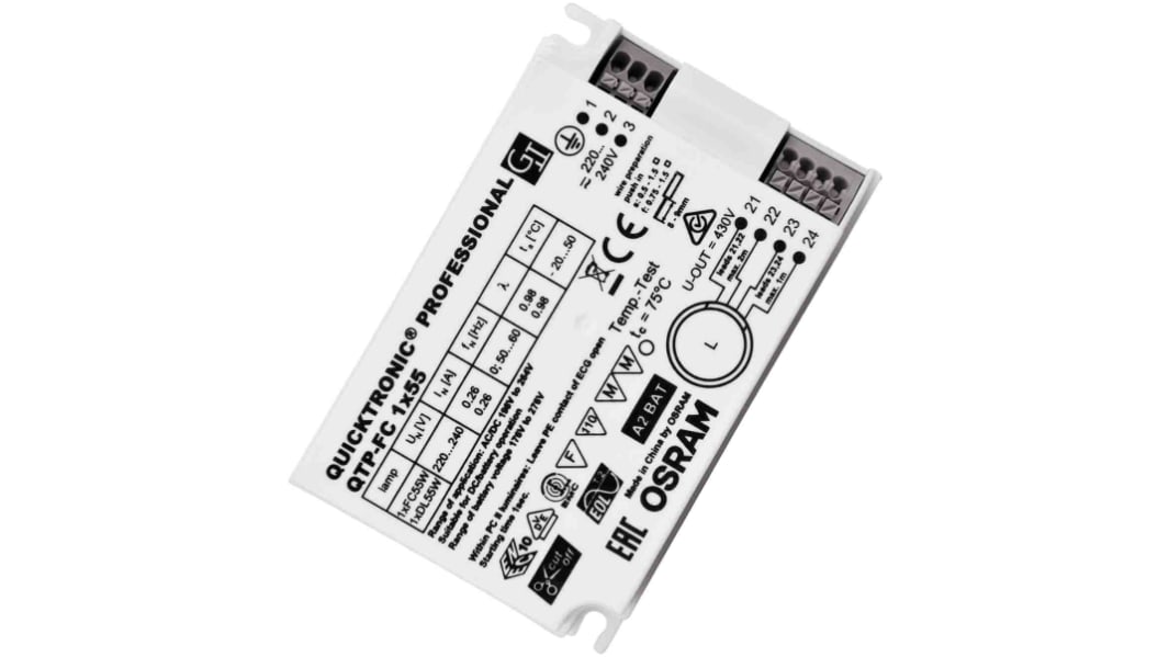 Osram 1 55 W Electronic Fluorescent Lighting Ballast, 220 → 240 V
