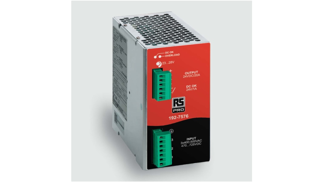 Alimentation pour rail DIN RS PRO, 48V c.c.out 10A, 480W