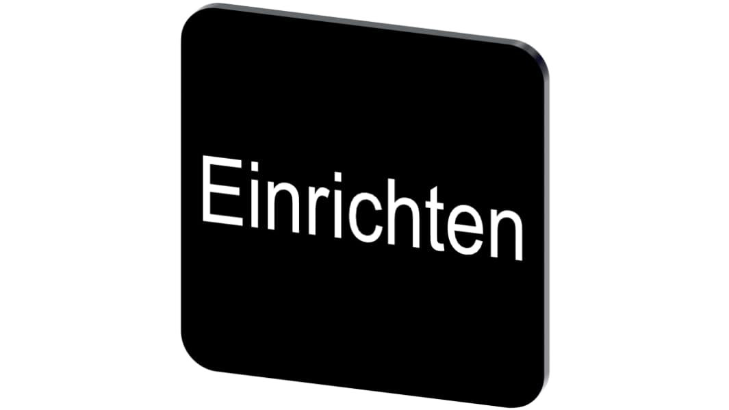 Siemens Labeling plate, Einrichten