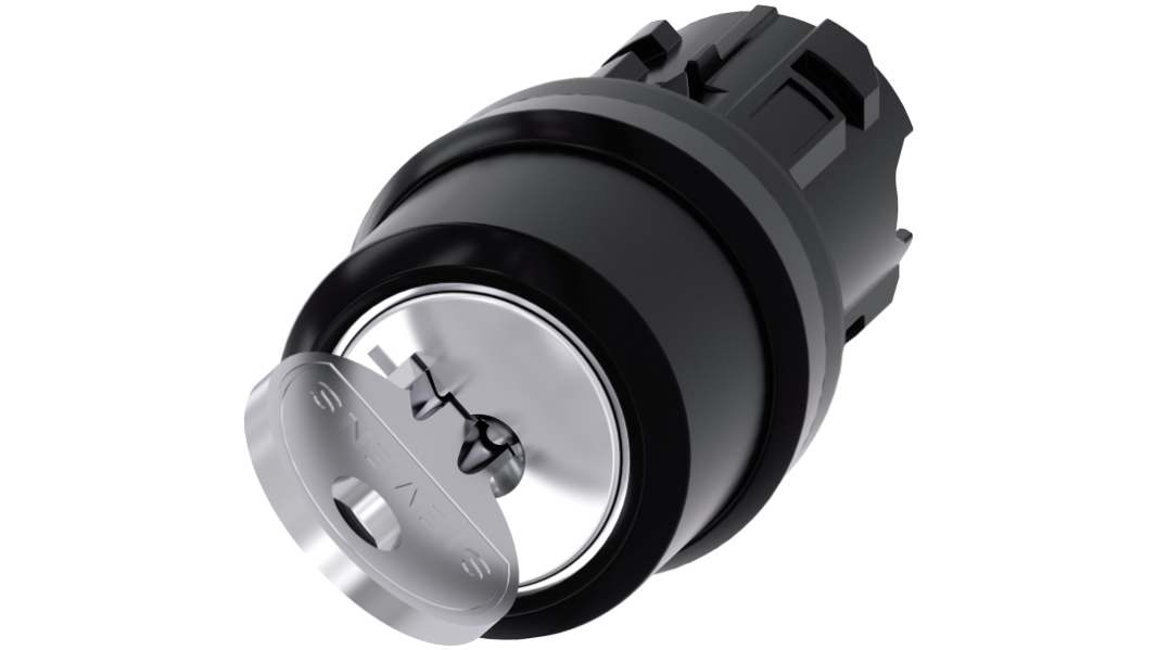 Siemens キースイッチヘッド, 2 ノッチ, モメンタリ, カットアウト直径：22mm, 3SU1000-4CC01-0AA0