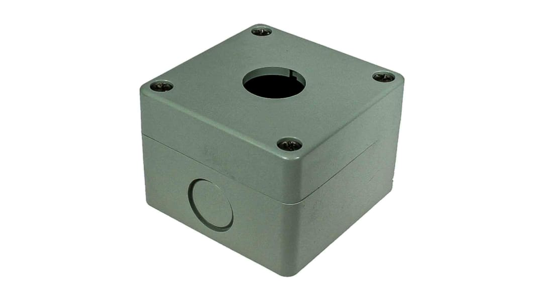 RS PRO Grey ABS Push Button Enclosure - 1 Hole 22mm Diameter