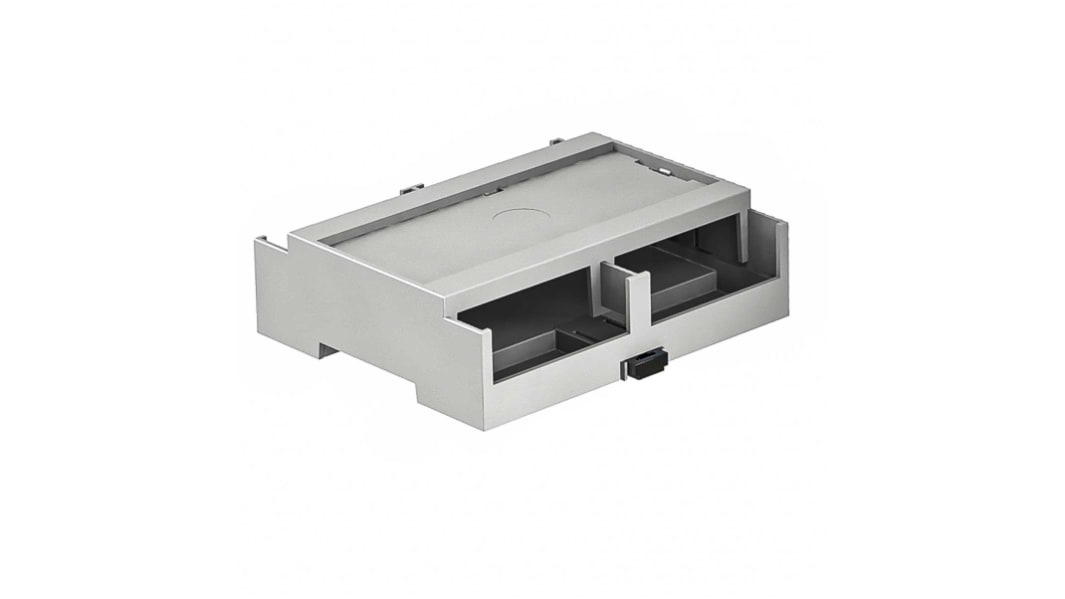 RS PRO Solid Top Enclosure Type, 90 x 106.2 x 31.9mm, Polycarbonate DIN Rail Enclosure