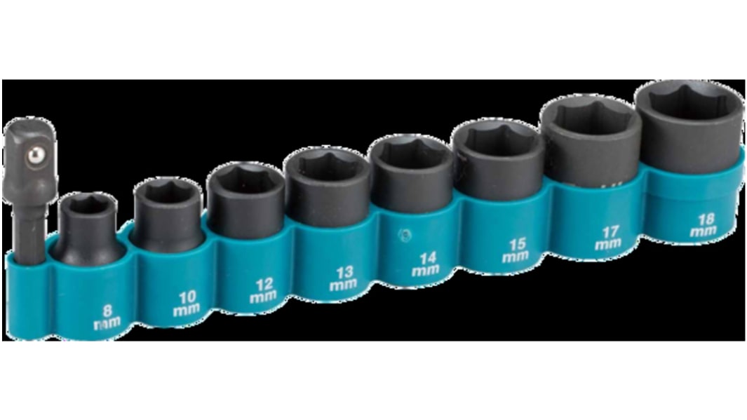 Makita 3/8 Zoll, 3/8Zoll Schlag-Steckschlüssel CrMo-Stahl, 50,0 mm, 9-teilig