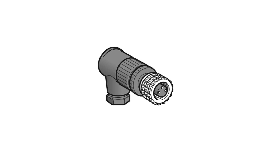 Conector circular Telemecanique Sensors hembra Ángulo de 90° serie XZCC de 3 vías hembra, montaje aéreo, IP67