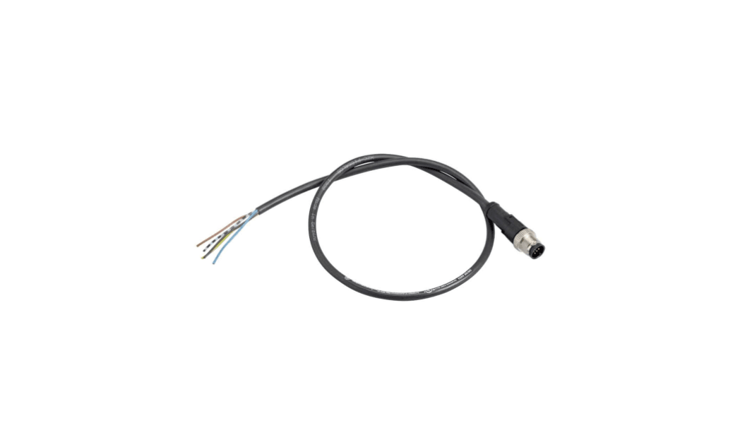 Cable de conexión Telemecanique Sensors, con. A M12 Macho, 4 polos, con. B Sin terminación, long. 5m, 60, 75 V., 4 A,