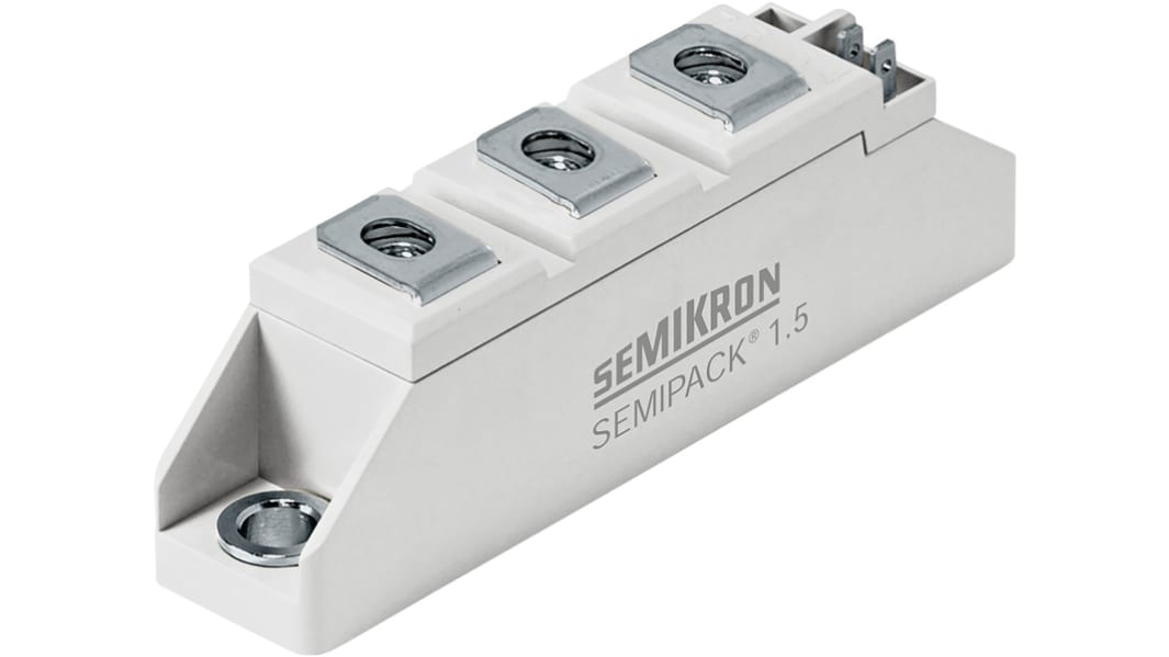 Modulo tiristore doppio  SCR Semikron Danfoss, SEMIPACK1, 7 Pin, 106A, 1600V, Montaggio a pannello
