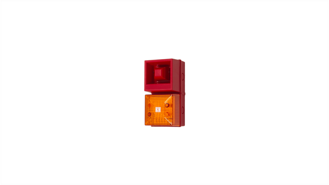 Clifford & Snell YL40 Series Amber Sounder Beacon, 24 V dc, IP65, Fixed Mount, 108dB at 1 Metre