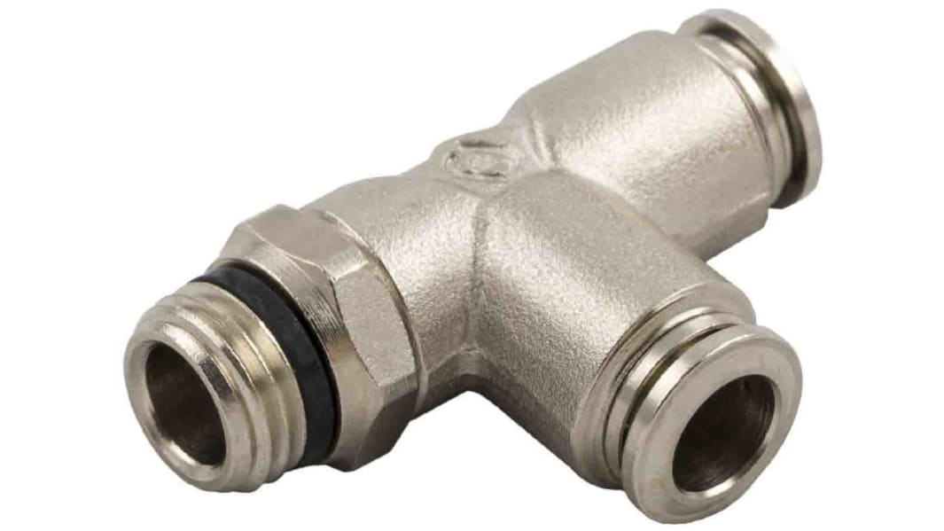 RS PRO Push-in fitting, Indstik 8 mm til Indstik 8 mm, Gevind-til-slange