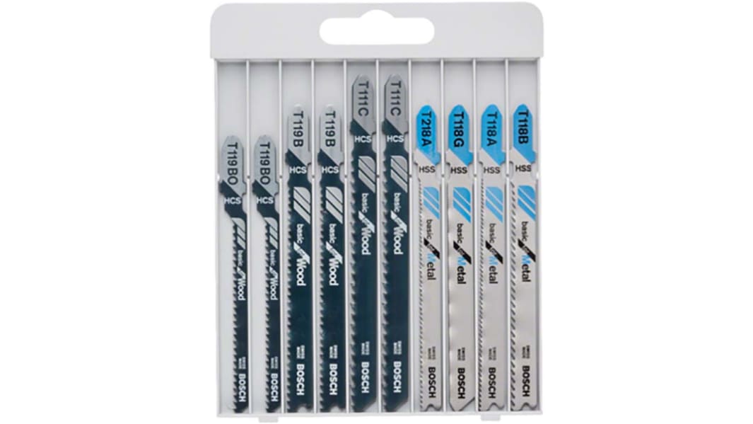 Bosch Bi-Metall Stichsägeblatt, Schnittlänge 56, 67, 74 mm, 10 Stück für Metall, Holz