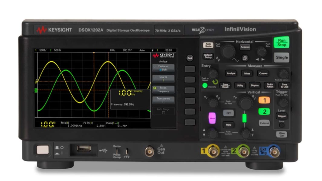 Keysight Technologies, デジタルストレージ, ベンチ オシロスコープ, 70MHz 2アナログチャネル