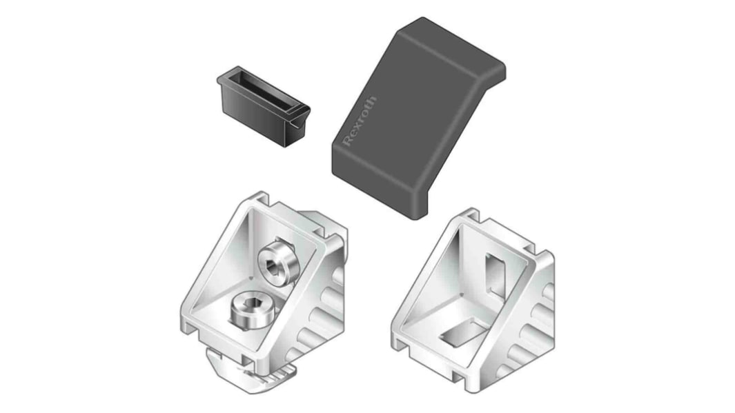 Bosch Rexroth M4 Angular Cover Cap, Connecting Component, Strut Profile 30 mm, Groove Size 8mm