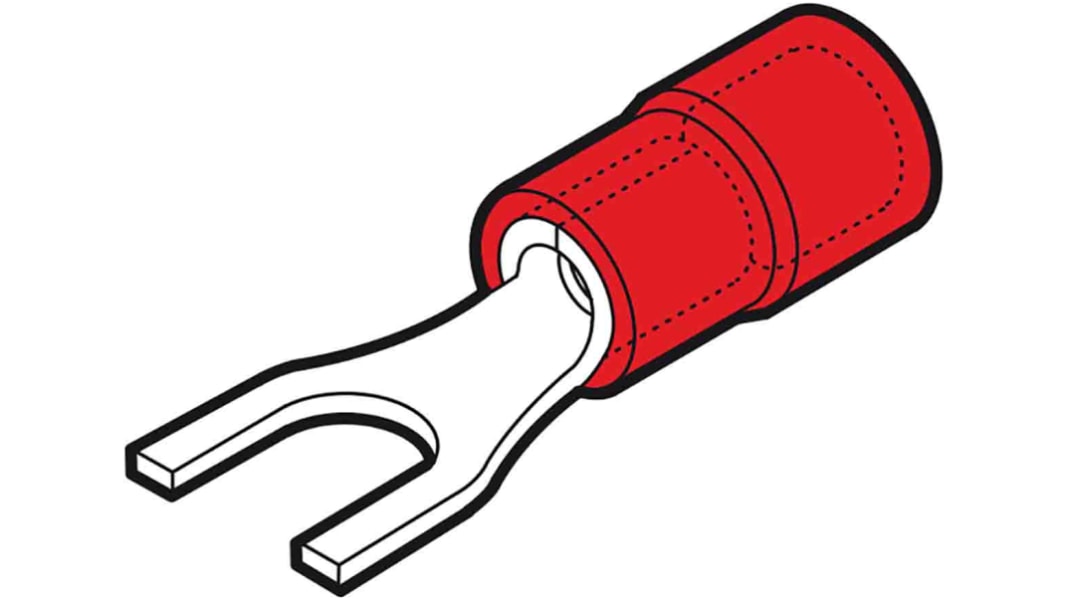 Capocorda a forcella a crimpare Cembre serie RF, perno M4.3, Rosso