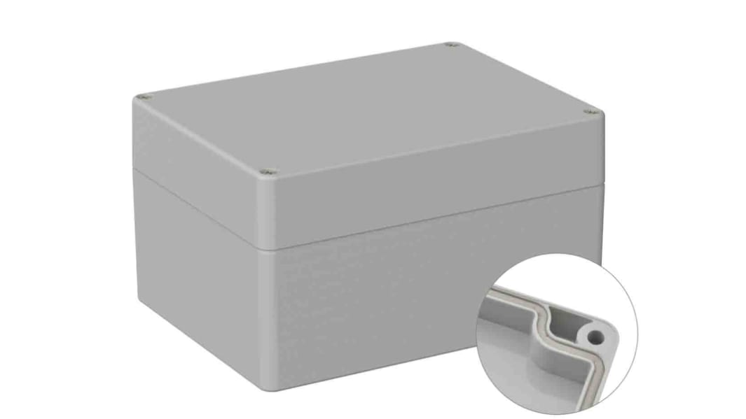 Boîtier à usage général RS PRO en ABS, 120 x 160 x 90mm, Gris IP66