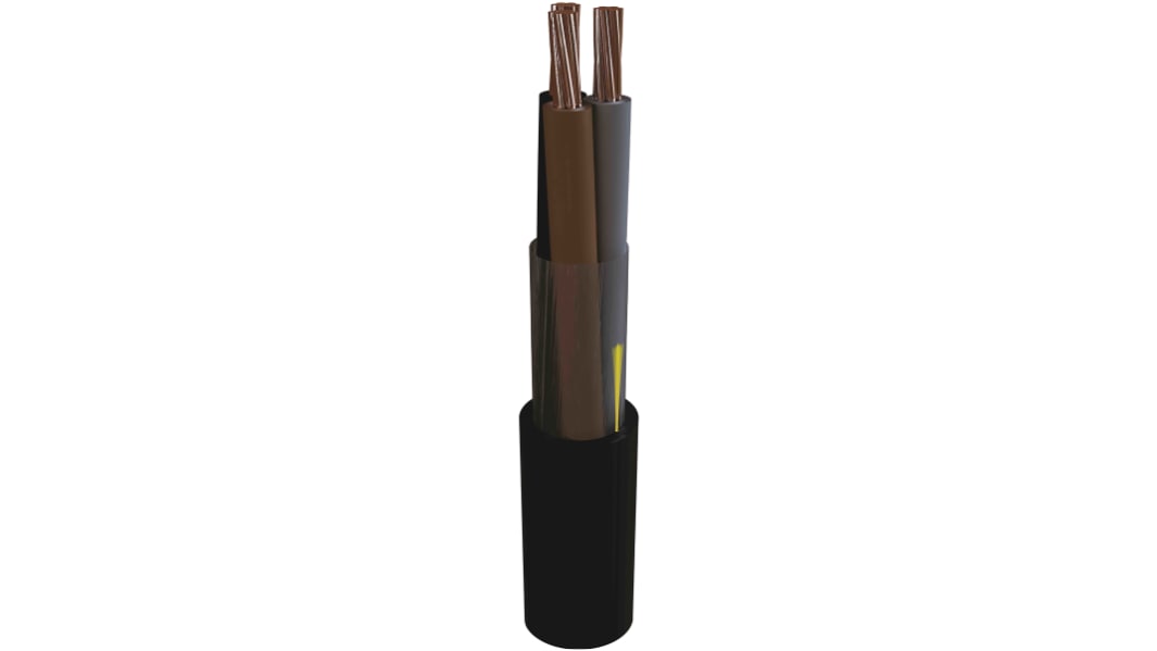 AXINDUS MarineLine YZp 0, Marine, 100m 2 Core, Black LSZH Power Cable +70°C
