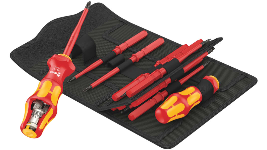 Jeu de tournevis isolés interchangeables Wera, Hex., Phillips, Pozidriv, Fendu, Torx, 16 pièces, ESD