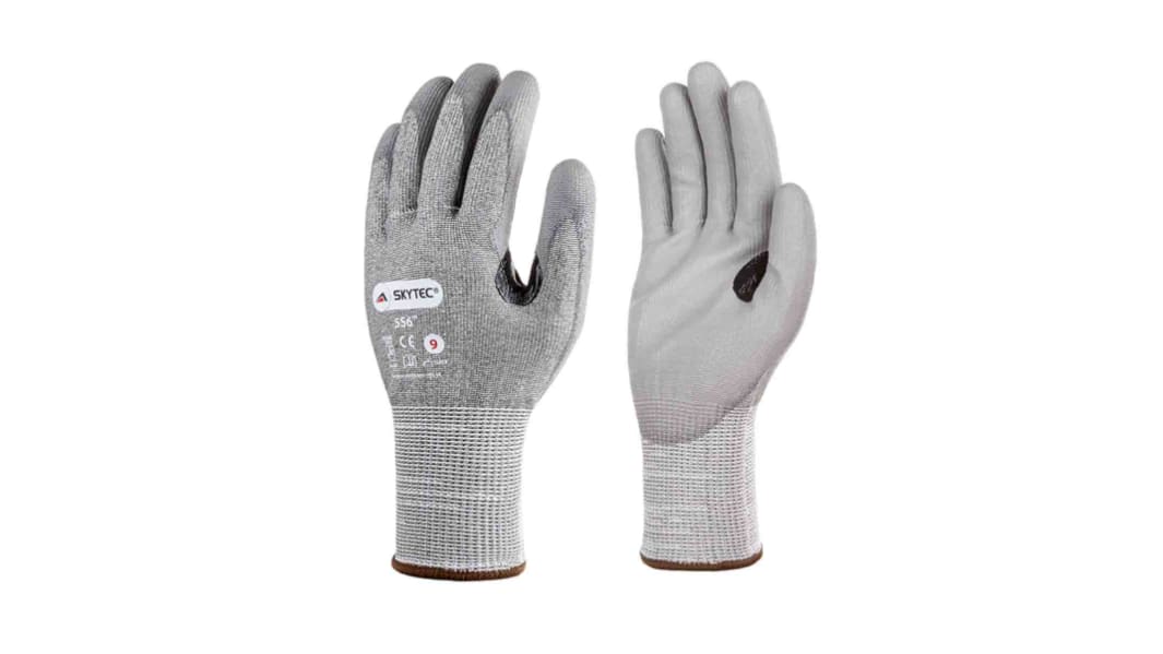 Skytec Arbeitshandschuhe Größe 9 Schneidfest Nylon Grau 1Paar