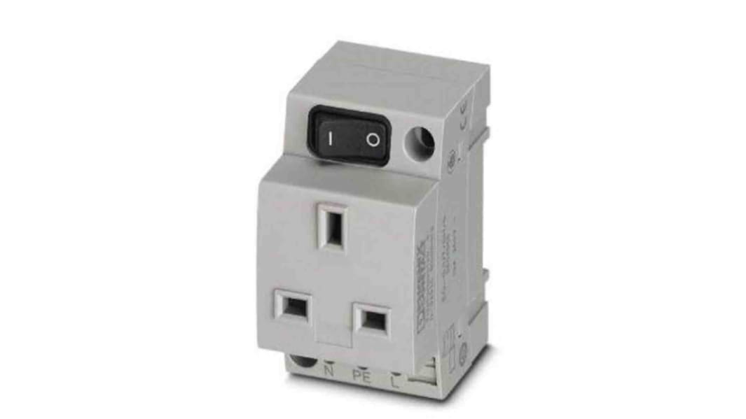 Prise secteur Femelle Phoenix Contact, 250 V, 13A, Rail DIN