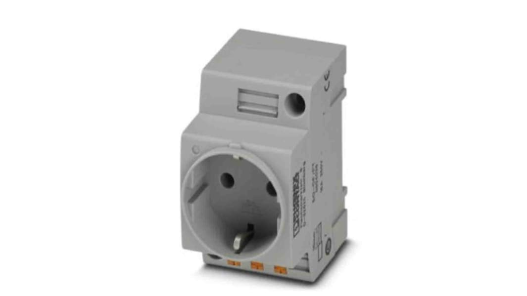 Prise secteur Femelle Phoenix Contact, 250 V, 16A, Rail DIN