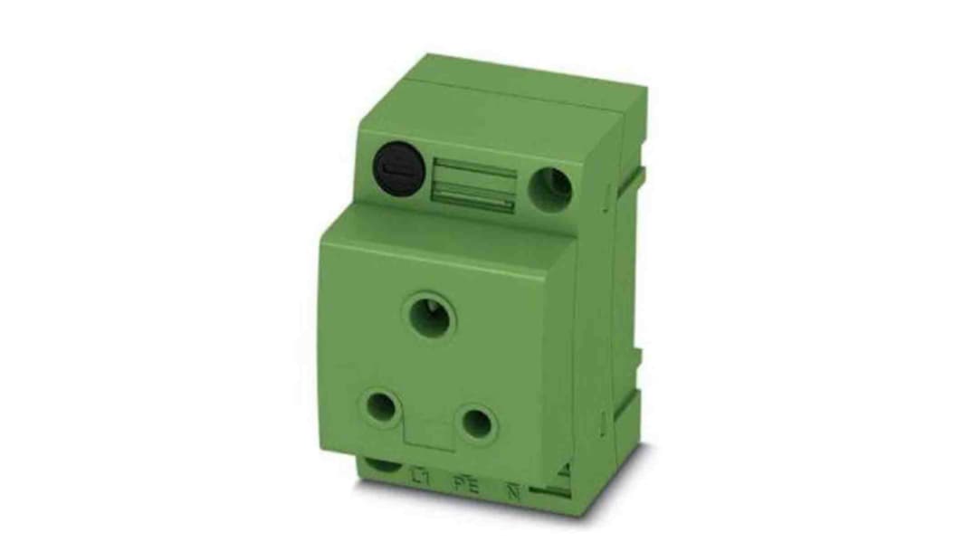 Prise secteur Femelle Phoenix Contact, 250 V, 6A, Rail DIN