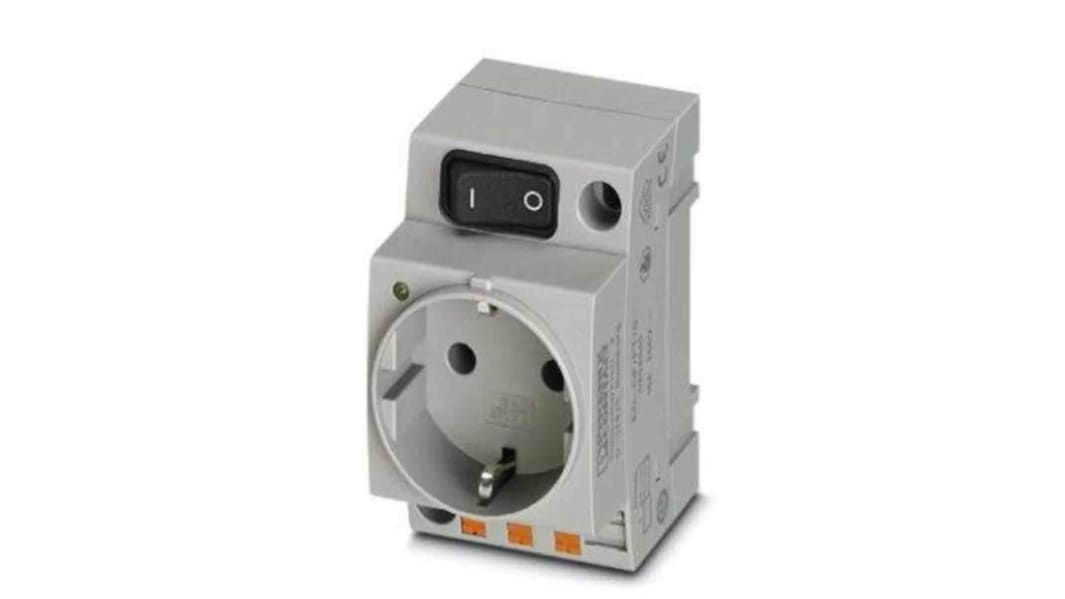 Prise secteur Femelle Phoenix Contact, 250 V, 16A, Rail DIN
