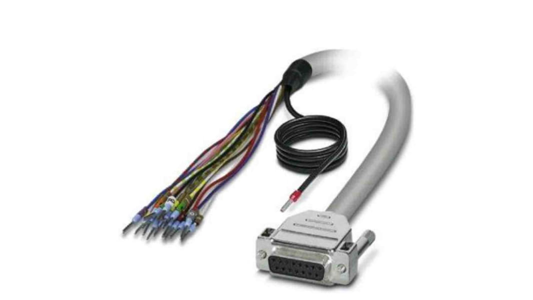 Phoenix Contact Female 15 Pin D-sub Unterminated Serial Cable, 4m, D15SUB Series